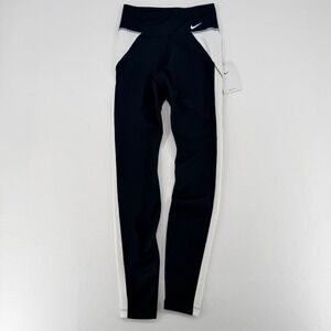 NEW Nike One Dri-FIT High Waisted Colorblock Leggings XS Black White NWT